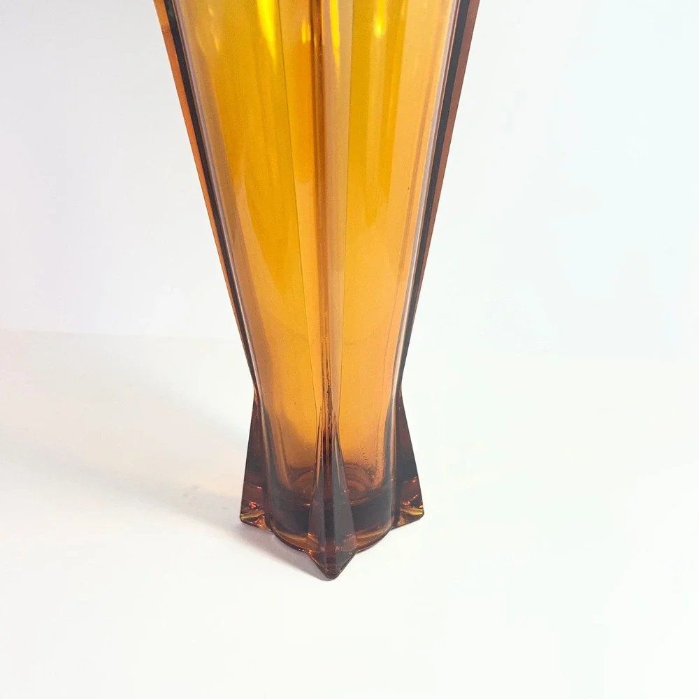 Vintage MCM 1960s Anchor‎ Hocking Rocket Vase Atomic Amber Glass 9